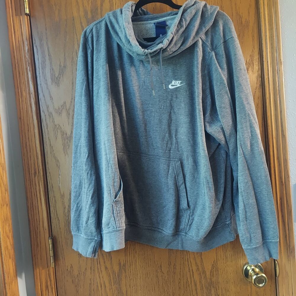 Y2K Nike Charcoal Gray Hoodie Men's 3xl plus  cowl neck